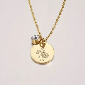 18k Plated Birthday Month Necklace ( April )